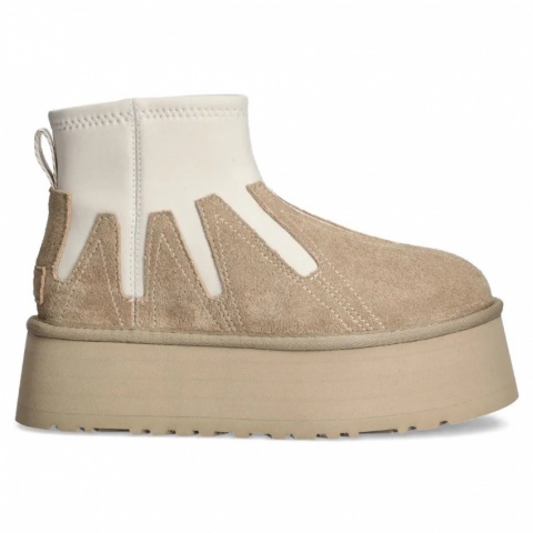 UGG Classic Mini Dipper Platform Ankle Boots Neutrals